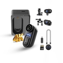 Catchallway 4K Mini Body Camera Action Cam with Audio & Video Recording -128G Thumb Size Hands Free Body Worn Cameras - Wearable Portable Camcorder for Work Travel Pet Walk Vlog(Black)