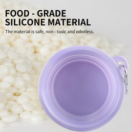 Collapsible Dog Bowls 2-Pack, Portable Travel Dog Bowl with Carabiner, Food-Grade Silicone Pet Bowl for Hiking, Walking (22 OZ Macaron Blue and Violet)