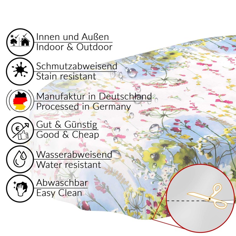 Anro Oilcloth Wax Tablecloth, Washable