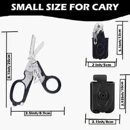 MAD Spark MAD spark 6-in-1 Trauma Shears C Premium Multifunctional Medical Scissors for Nurses, EMTs & First Responders C Bandage Cutter, Ring Shears, Window Breaker, Oxygen Key, Ruler C Heavy Duty