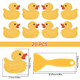JarThenaAMCS 20Pcs Duck Bathroom Non Slip Stickers Waterproof Non Slip Adhesive Bathtub Treads Decals with Scraper for Bathroom Shower Bathtub Floor Stair