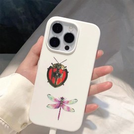 100PCS Insect Transparent Stickers Pack,Aesthetic Dragonfly Decor for Laptop Gifts for Kids Teens Adults Waterproof Vinyl PET Nature Stickers for Scrapbook Notebook Phone Bike Party Favors