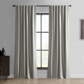 HPD Half Price Drapes Essential Solid Blackout Curtains for Bedroom 96 Inches Long (1 Panel) Thermal Insulated Blackout Curtains for Living Room Rod Pocket Window Curtains, 50W x 96L, Greige