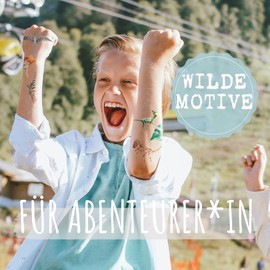 Pandawal® Tattoo for Children Dino - Construction Site Tattoos Set of 6 Perfect for Children's Birthday Party Bags Skin-Friendly Temporary Children'