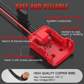 18V to 12V Step Down Converter Compatible with Milwaukee 18V Battery, DC Voltage Regulator 12V 20A 240W Automatic Buck Converter with 30A Fuse & Wire Terminal (2-Pack)