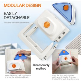 3-Segment Detachable Magnetic Window Cleaner, Double-Sided Glass Wiper for 0.1"-1.2" (3-30mm) Single/Double Glazing, 6-Files Adjustable Tool with Water Filled for High-Rise and Various Glass Sizes