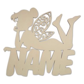 Schlummerlicht24 3D LED Decorative Lamp Night Light Fairy Protection Angel Gifts with Name as Birth Gift Lighting Communion Christening Birth Birthday for Children Baby Girls Mother Bedside Lamp