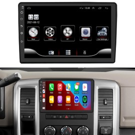 Car Radio for Dodge RAM 2009 2010 2011 2012,8 core CPU, QLED Touch Screen Stereo,Carplay and Android Auto,Free Camera