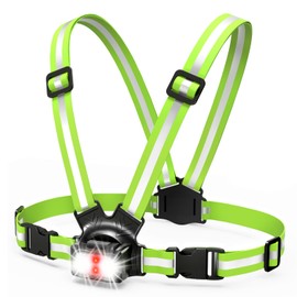 ZAPLIT Running Chest Light 500LM USB-C Hi Vis Vest 2-Colour 7-Mode