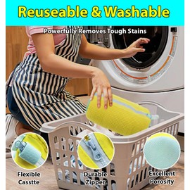 Skifnee - Shoe Washing Machine Bags - Laundry Shoe Bags for Washer and Dryer, Reusable footwear washing bags For All Shoes Types And Sizes, Rust-Free Premium Zipper, 2pcs-Yellow
