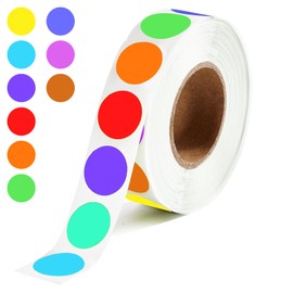 1000 Pcs Colored Round Stickers 1/2 Inch Color Circle Dot Stickers Small Code Labels for Office Shop Yard Sale Home Classroom Marking (Colorful, 1000 Pcs)