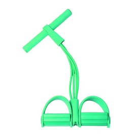 Pedal Stretch Resistance Band, 4 Tube Elastic Yoga Pedal Stretch Resistance Band for Abdominal/Waist/arm/Leg Stretch Slimming Training (Green)