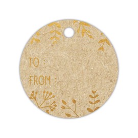 Clairefontaine 617076C Set of 12 Labels Ideal for Gifts 100% Recycled Kraft Paper Environmentally Friendly 1 Set Round