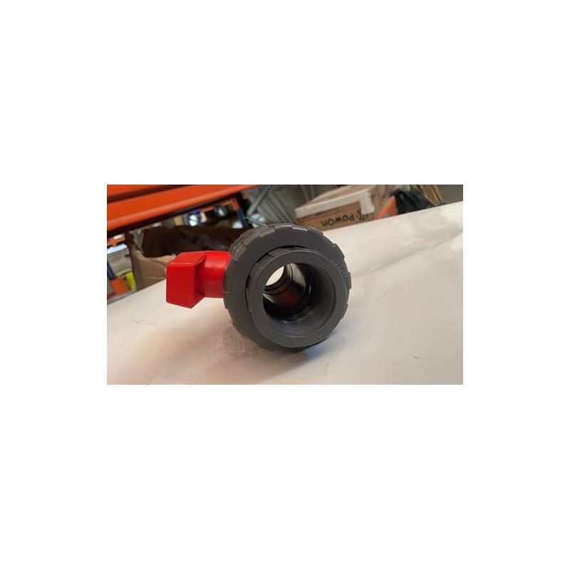 Suinga 32mm Grey PVC Threaded Ball Valve 1" Stop Valve