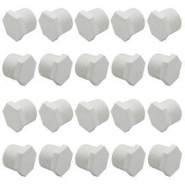 Unlorspy 20Pcs White Plastic Water Heater Drain Plug Set, 3/4 Inch NPT PVC Replacement Plug for RVs and Campers