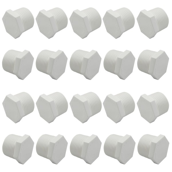 Unlorspy 20Pcs White Plastic Water Heater Drain Plug Set, 3/4