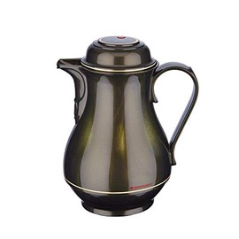 ROTPUNKT 330 Christa Insulated Jug, 1.0 L, Two-Function Screw Cap, BPA-Free, Healthy Drinking, Made in Germany, Warm and Cold, Glass Insert, Black Honey
