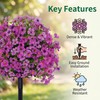 2 Pcs Violet Artificial Flowers for Outdoor, Purple Decorative Faux