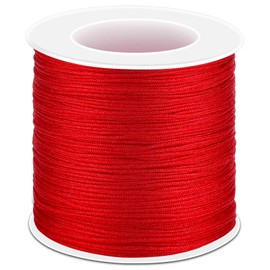 anezus Anezus Red Nylon String for Bracelets, 0.8mm Nylon Thread Chinese Knotting Cord Wind Chime Outdoor Twine String for Beading, Necklaces, DIY Craft, Jewelry Making