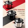 0.65Qt Mini Slow Cooker Ceramic Pot Support Dishwasher Safe, Black