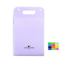 W&M A4 Accordion File Folder, File with 13 Pockets and Customizable Labels, Portfolio, Folder with Dividers (Purple)