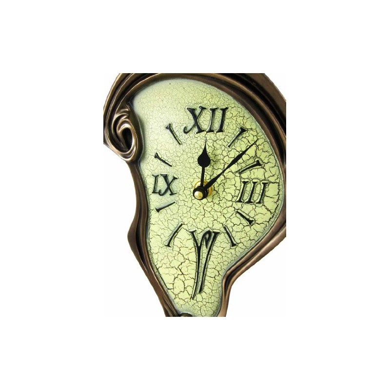 Things2Die4 Cool Bronze Finish Melted Mantel Clock Table Desk Dali