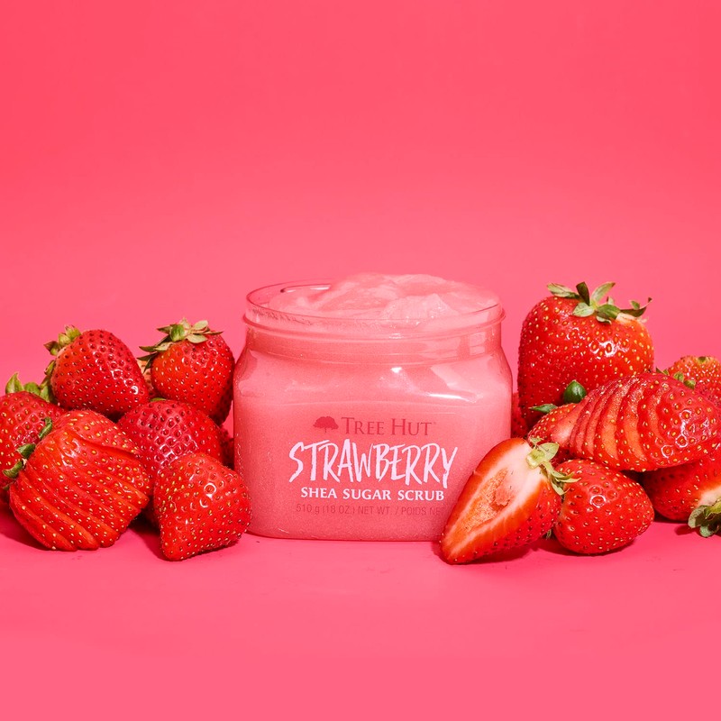 TREE HUT, Strawberry Shea Sugar Scrub, Exfoliante Corporal de Azúcar