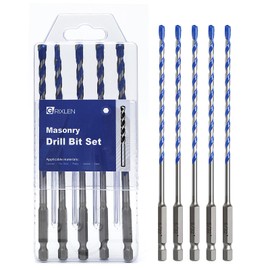 5 Pack 5/32 inch Concrete Drill Bit Set,Masonry Drill Bit Set with Hex Shank,Carbide Tip Drill Bits for Concrete, Tile,Brick, Plastic, Cement (5/32"（5 Pcs）)