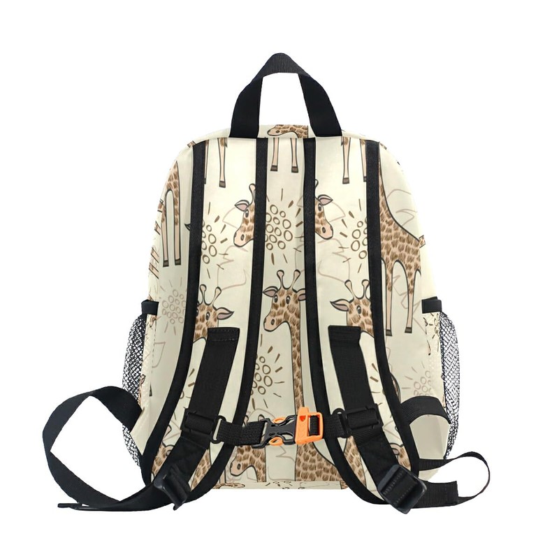 Kids School Backpack with Chest Strap, Cute Giraffe Students Childrens