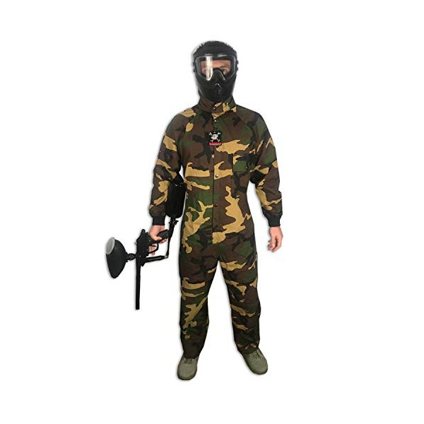 Maddog Tactical Paintball Rip Stop Coverall Jumpsuit - Woodland Camo - Medium