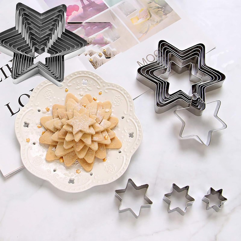 Jidyllic 10 Pcs Star Cookie Cutters Set