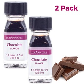 LorAnn Oils Super Strength Flavoring - Used For Candy Making, Flavoring, Baking, Hard Candy, & Flavor Oils - Bold, Natural Flavors 4X Stronger Than Extracts - Chocolate, Pack of 2, 0.125 fl oz