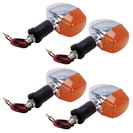 ENN LLC Kawasaki Type Motorcycle Turn Signal, Universal Barrios Estoria W400 W650, Etc., Yellow, Set of 4