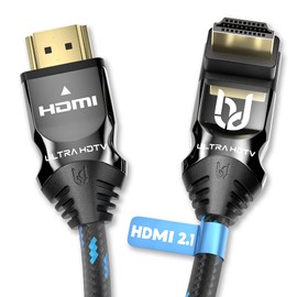 Ultra HDTV 270° 8K HDMI 2.1 Cable - 1.5 m, Angle Plug, 48 Gbps, 8K @ 60Hz, 4K@120Hz - Kink Protection - Nylon Sheath