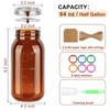 CARBLIN Half Gallon Amber Mason Jars, 3Pcs 64oz Canning Container