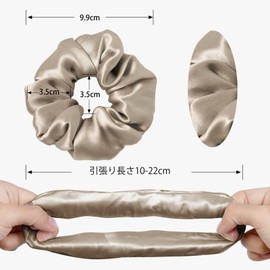 LILYSILK 2-Piece Set, 100% Silk Hair Elastic Scrunchie, Volume, For Adult Women, Natural Silk, 6A Class, 19 Momme, Hair Accessories, Hair Ornament, Anti-Static, Gentle on Your Hair, Present,
