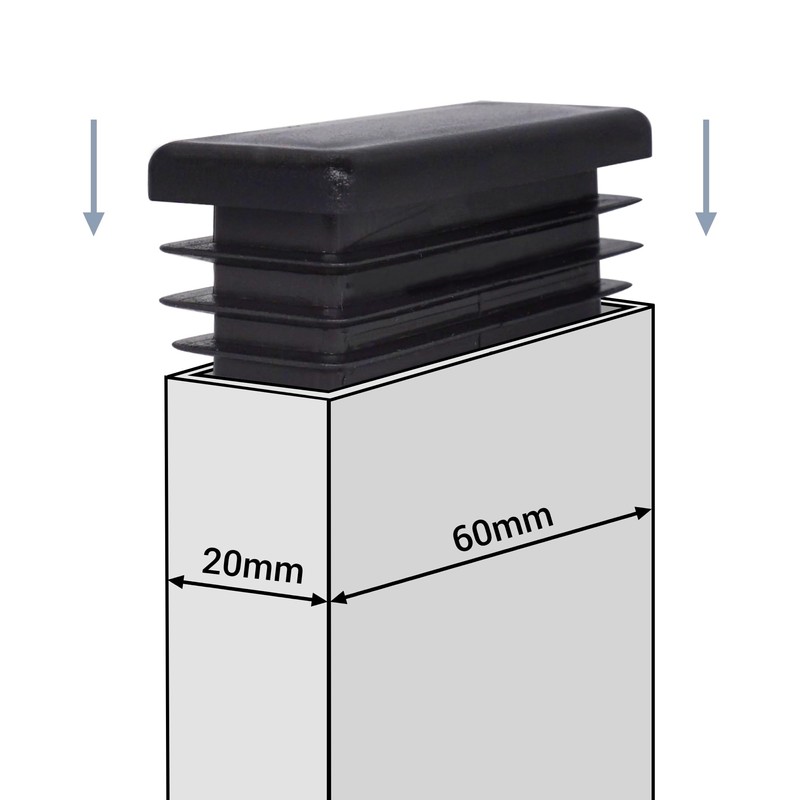 SKIR'CO Pack of 10 Rectangular Plastic Plugs 20 x 60