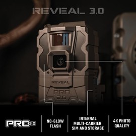 TACTACAM Reveal Pro 3.0 LTE Cellular Trail Camera AT&T and Verizon, 4K Photo Quality, No Glow Flash, No SD Card Required (RV-TC-XPRO3) for Hunting, Security, Surveillance