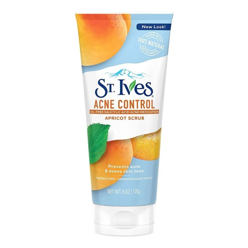 St. Ives Exfoliante Facial Acne Control con Chabacano, Piel Mixta,