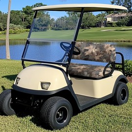 Bulopur 2 Piece Golf Seat Covers for Cart Branch Camo Hunting Golf Cartseatcover Breathable Soft Universal Seat Covers Towel Blanket for Most 2 Passenger Club Car