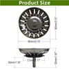 2 Pack Kitchen Sink Strainer Plug,Diameter Drain Basket Filter,Stainless Steel
