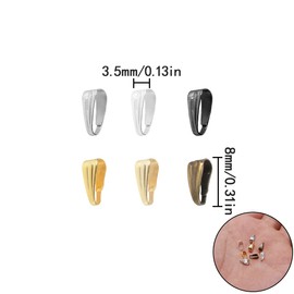 Pendant Clasp, 100 Pcs Pendant Connector for Jewelry, Necklace Making, DIY Craft (Mixed Color)