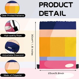 KERINGO 16 PCS Pencil Drawstring String Bags Backpack Preschool Graduation Gift Decoration Bulk Reusable Treat Bags Back to School Party Favor Birthday Party Supplies