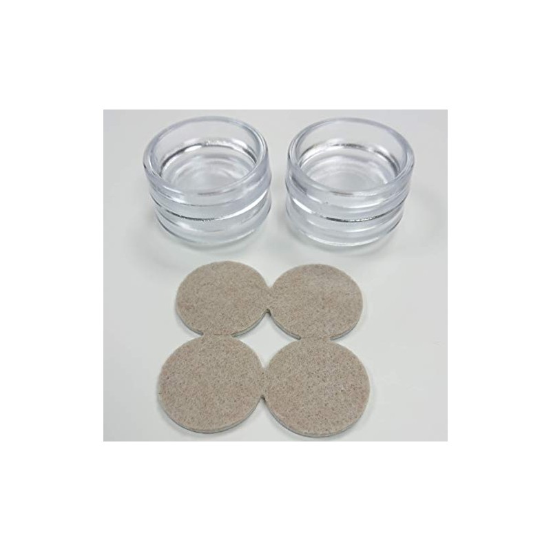 Merriway BH04569 (4 Pcs) Castor Cups with Felt Pad, Outer