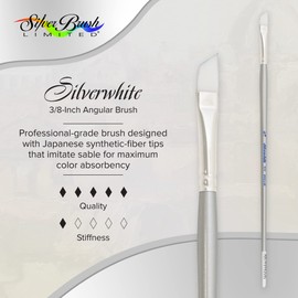 Silver Brush Limited Silverwhite Angle Watercolour Paintbrush, Size 3/8 in