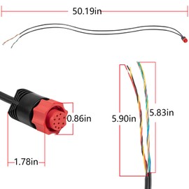 Manicar 000-0127-49 Power/Data Cable Replacement Compatible with Lowrance All HDS Units:HDS-10, HDS-10m, HDS-5, HDS-5m, HDS-5x, HDS-7, HDS-7m, HDS-8, HDS-8m, Elite-7 HDI Series,PC-30-RS422 ﻿