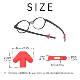 SooGree 5 Colors Arrow Glasses Silicone Anti-Slip Ear Grips Keep Glasses from Slipping for Kids & Adults