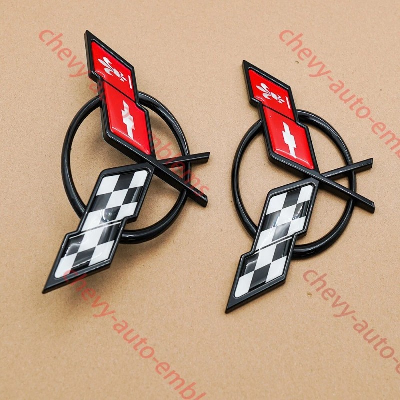 Truckemblems 3pcs Black Red For 1997-2004 C5 Front Nose and