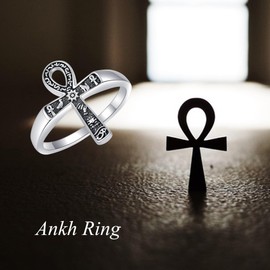 Ankh Rings for Women Sterling Silver Egyptian Jewelry for Women, Sterling Silver