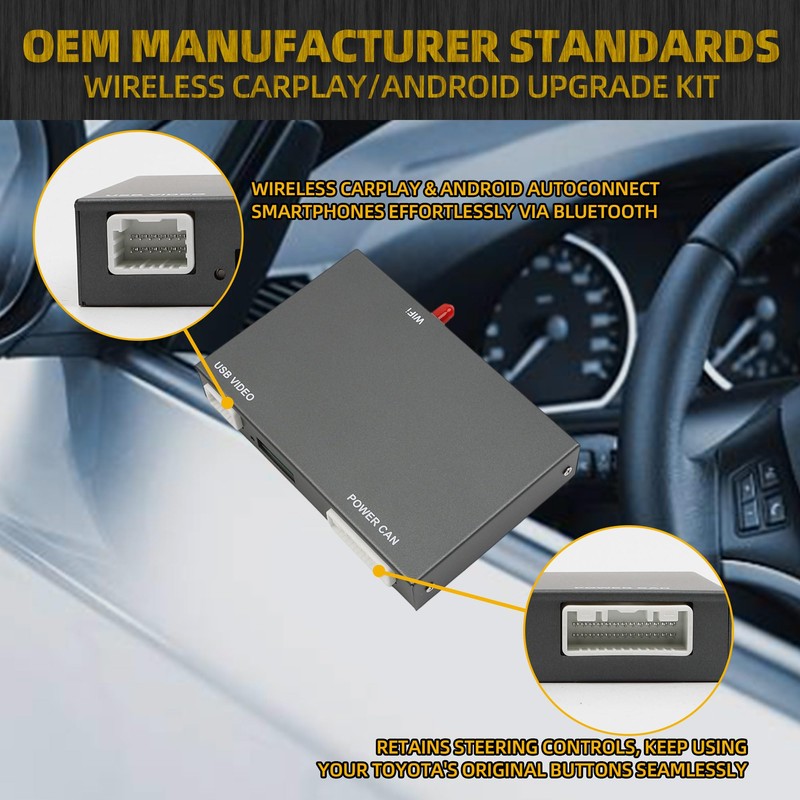 Dasbecan Wireless Carplay Android Auto Adapter Retrofit Kit Decoder Compatible